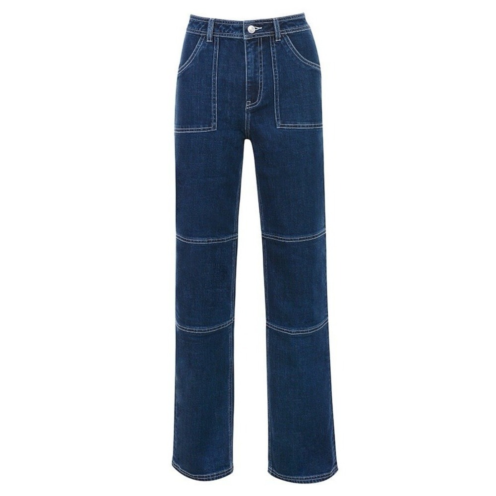NWT Mistress Rocks Ranger Dark Blue Baggy straight Leg Jeans patch pockets SZ XS